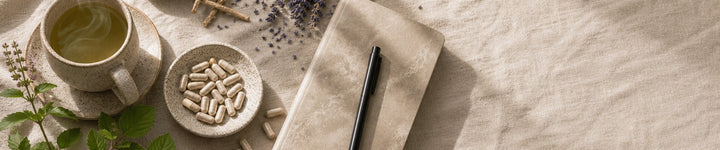 Adaptogen supplements in a calm setting